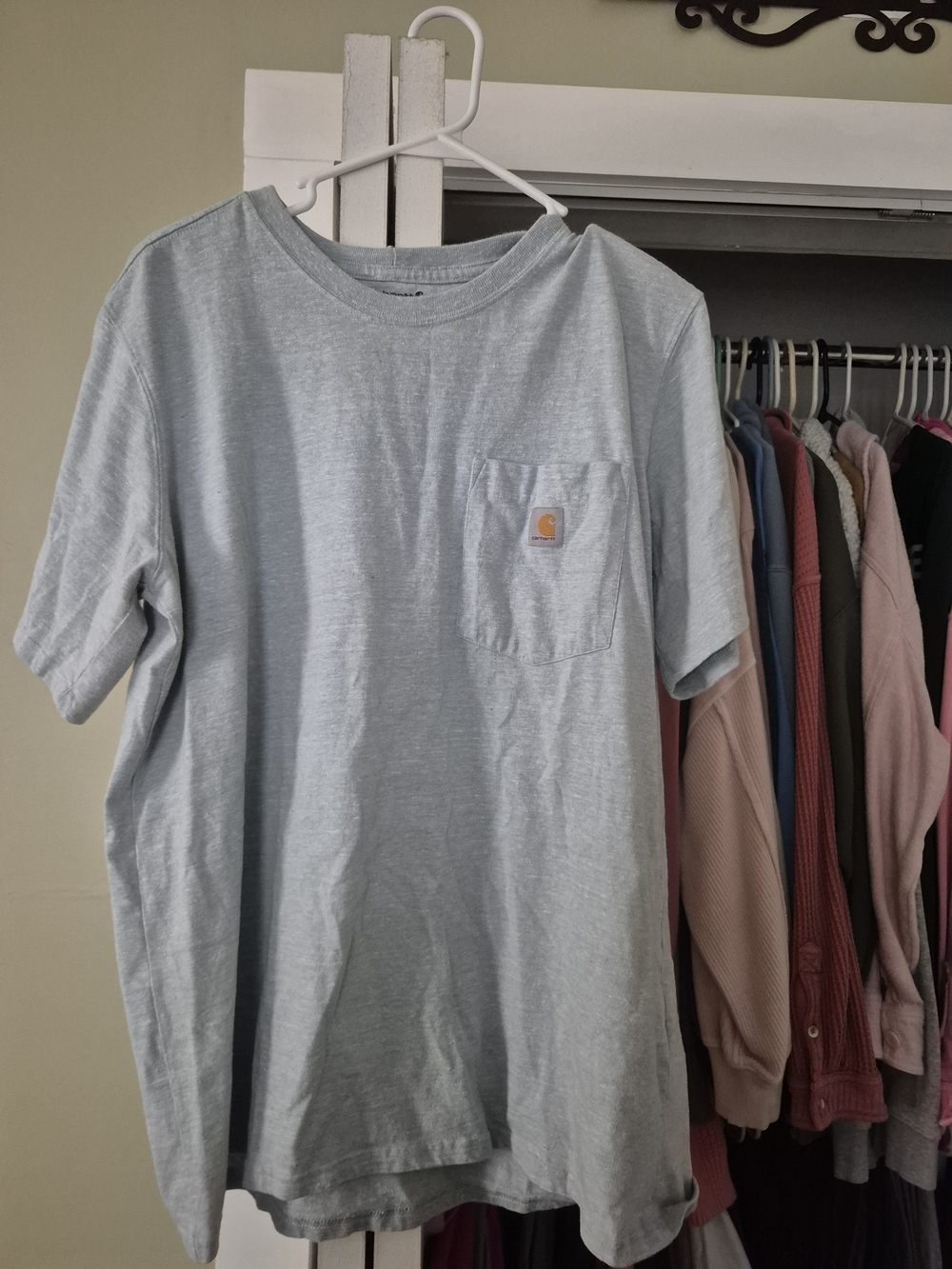Carhartt Pocket Tee in Light Heather Gray